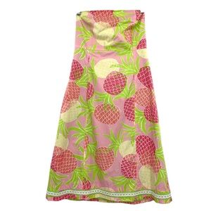 Lilly Pulitzer Vintage Pineapple Strapless Cotton Dress